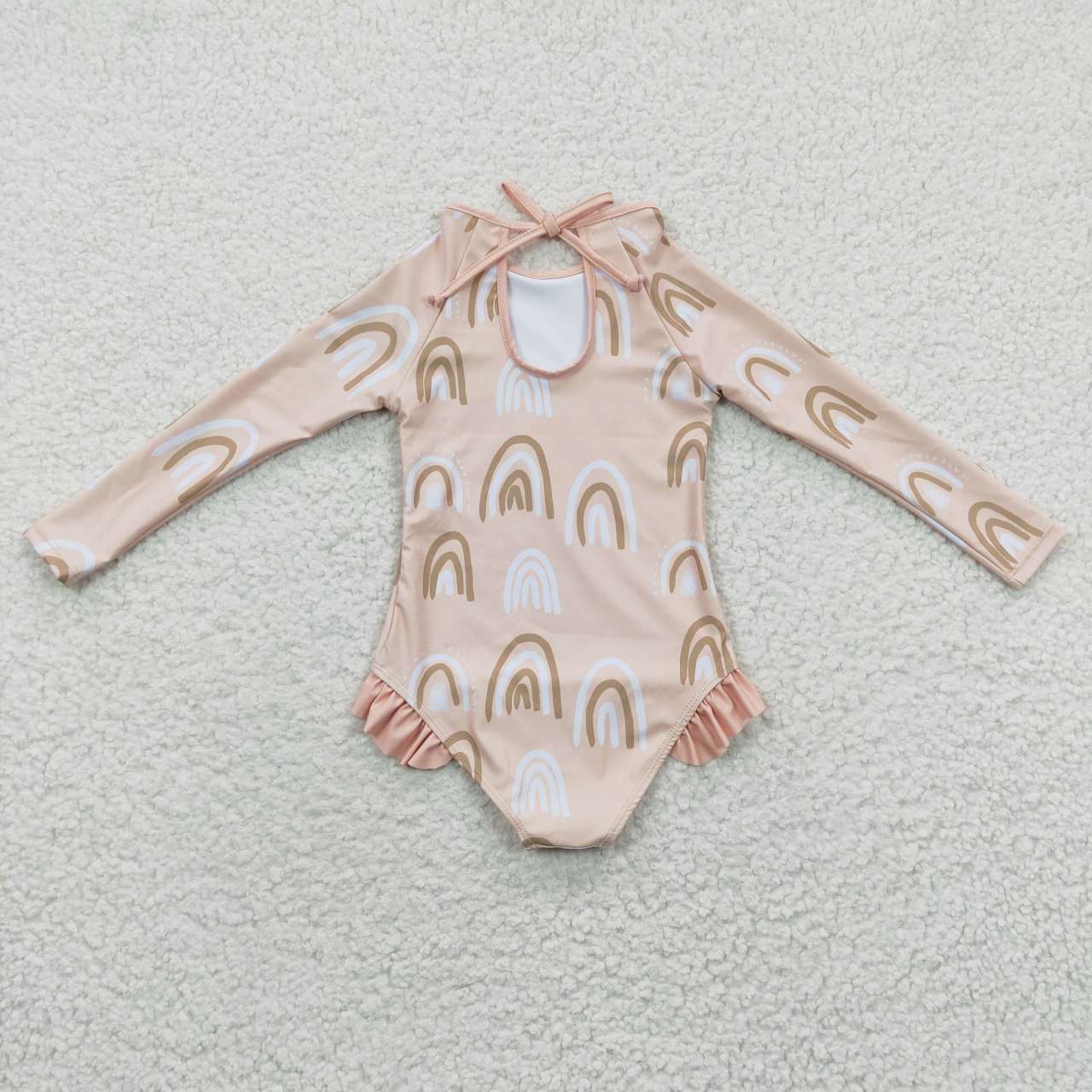 S0086 Pink Rainbow Girls Swimming Bathing Suits Swimsuits