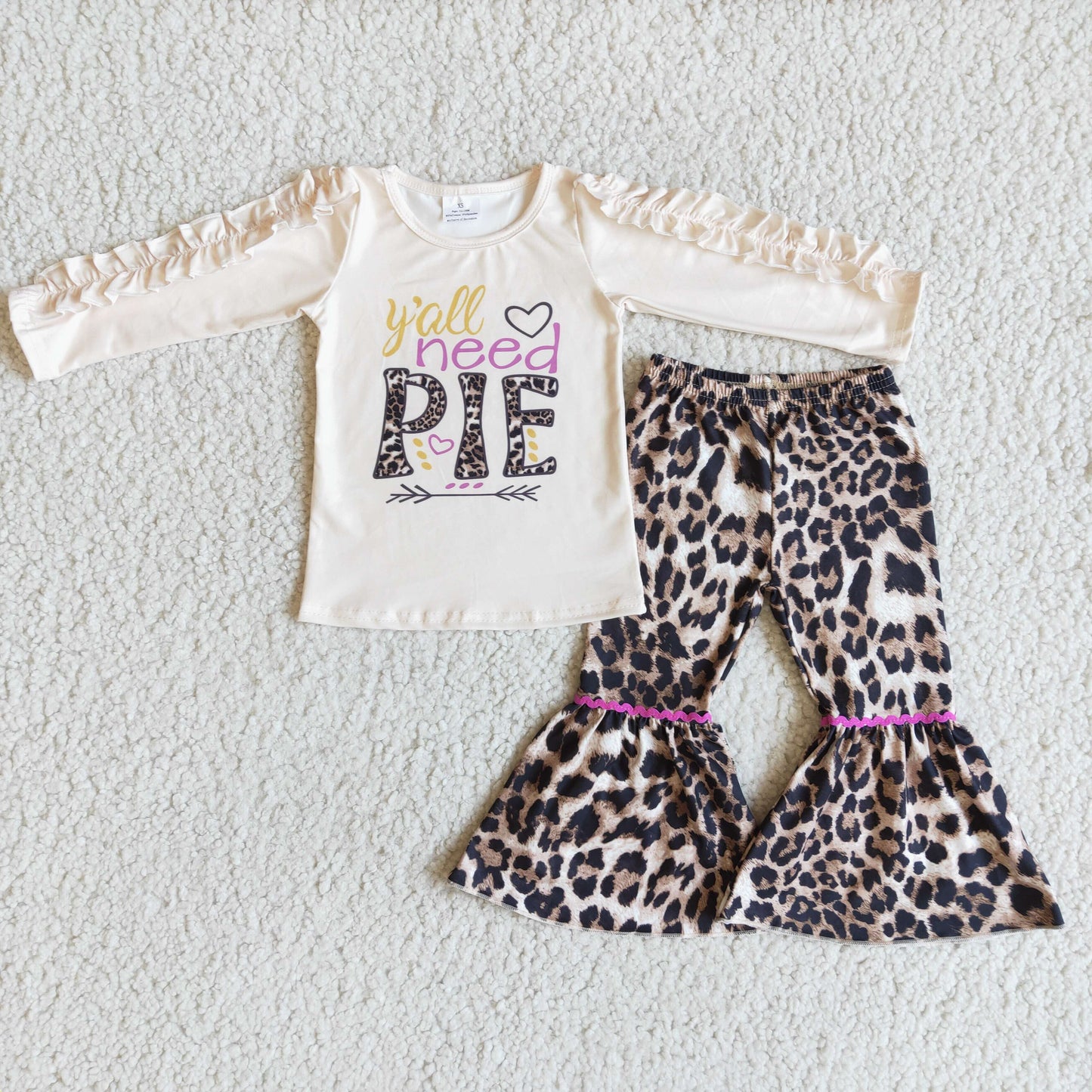 6 A23-20 Clearance Y'all Need Pie Girls Leopard Print Girls Outfits