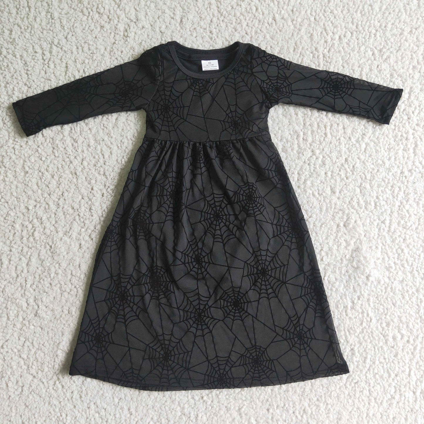 GBO0059 Black Lace Black Outfits 3pcs Girls Long Sleeve Dresses Short Sleeve Bummies Outfits