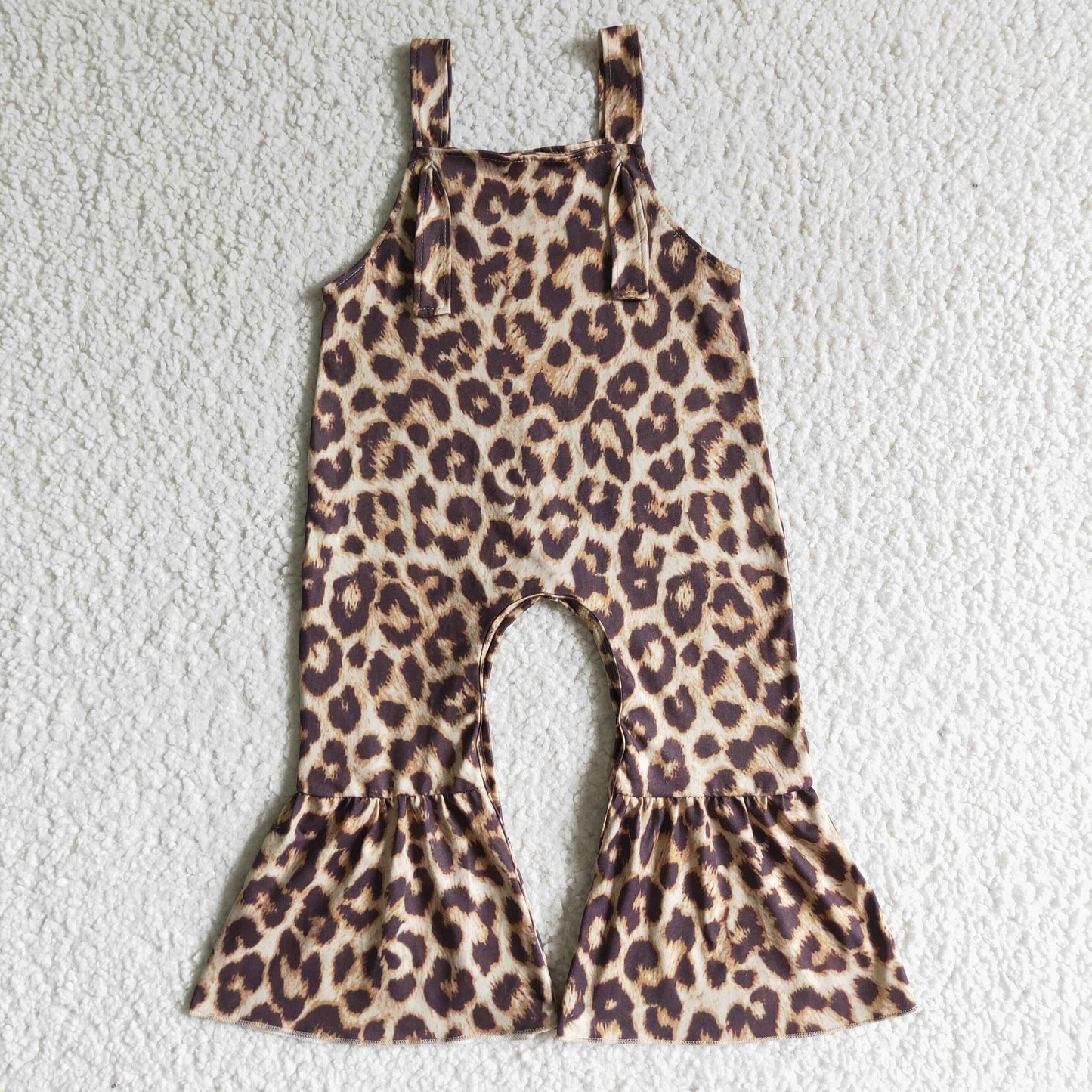 SR0087 Leopard Girls Sleeveless Jumpsuit Overall Pants