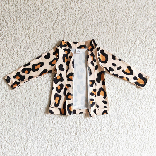 GT0038 Leopard Girls Long Sleeve Cardigan