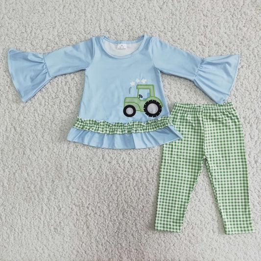 Truck Blue Ruffle Girls Set