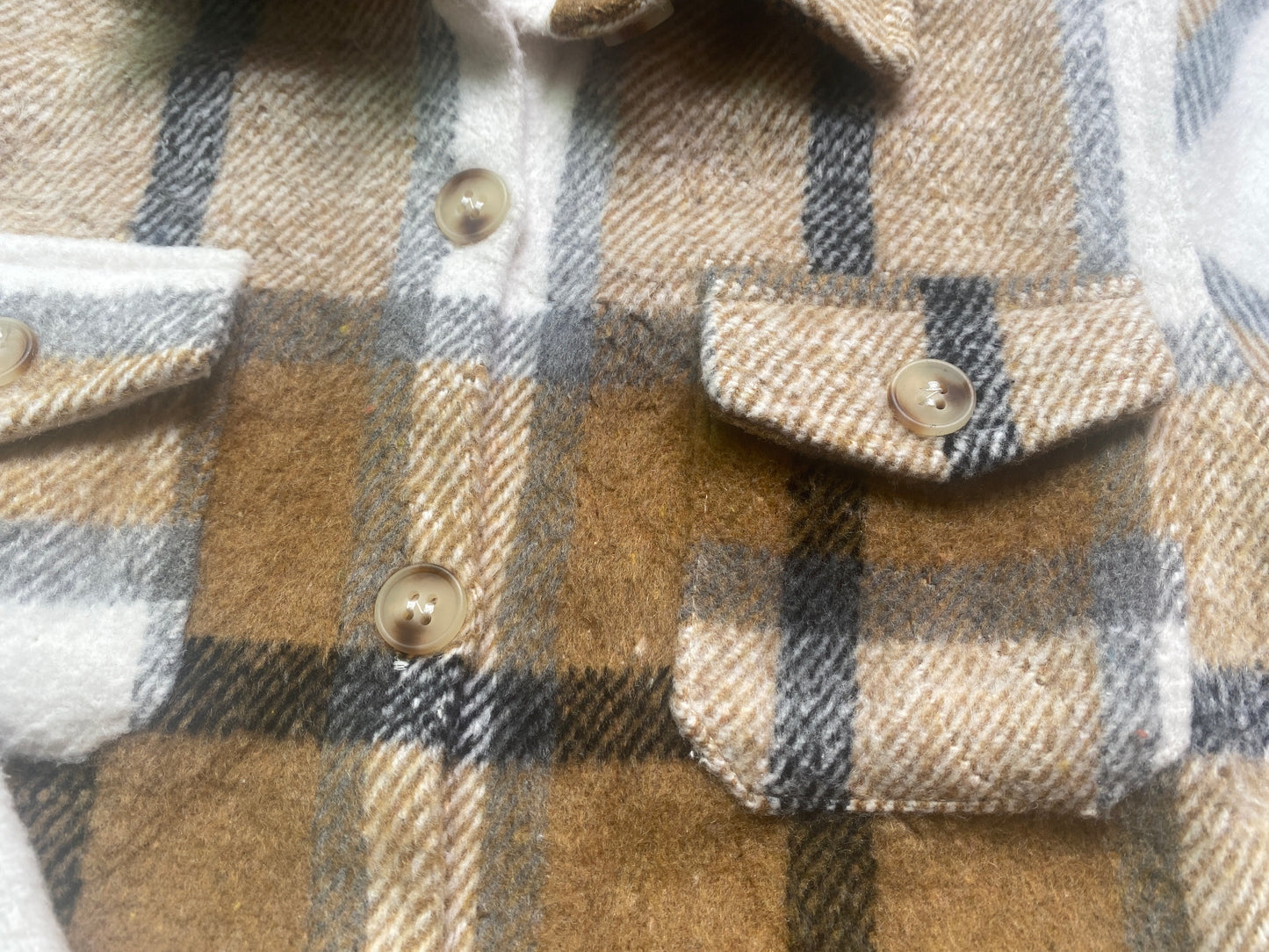 BT0062 Brown Plaid Boys Long Sleeve Top Winter Collar T-Shirts