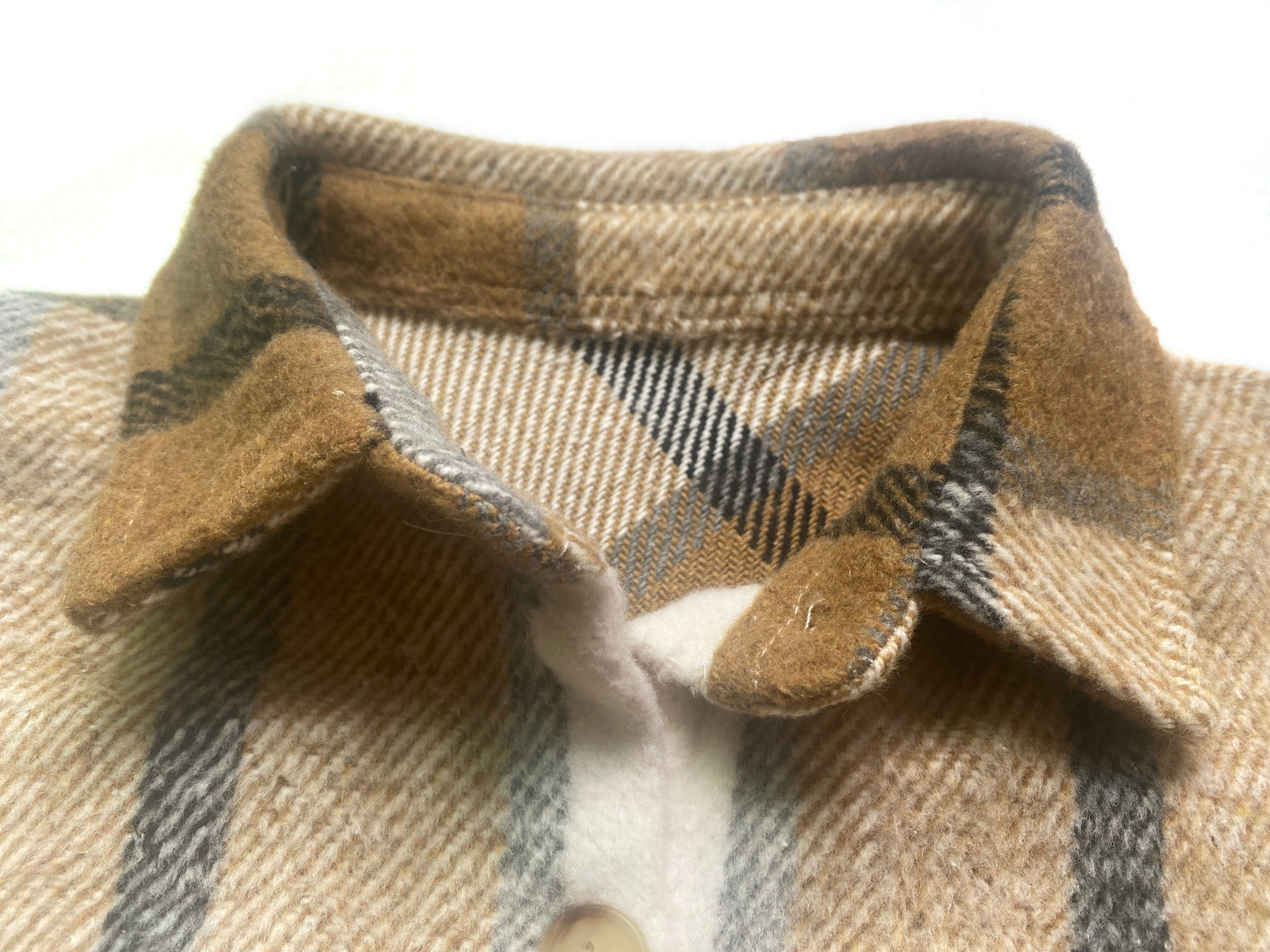 BT0062 Brown Plaid Boys Long Sleeve Top Winter Collar T-Shirts