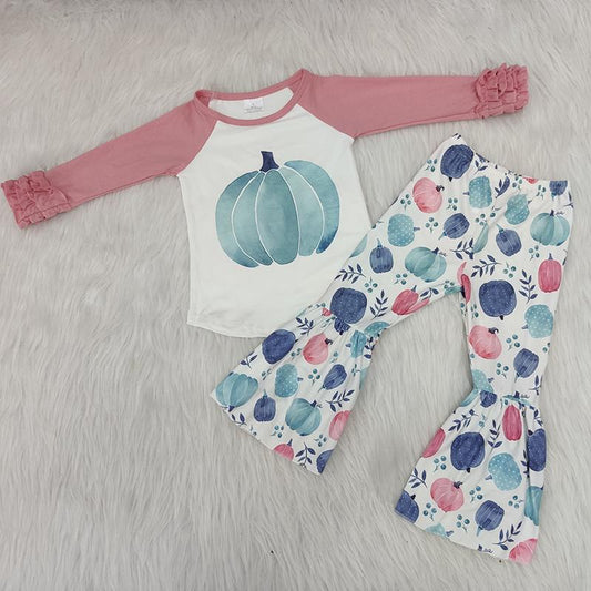 Hot Sale Pumpkin Baby Girls Casual Fall Kids Outfits