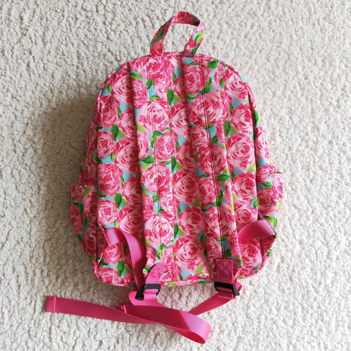 BA0022 Pink Floral Flower Print Little Bag Bagpack