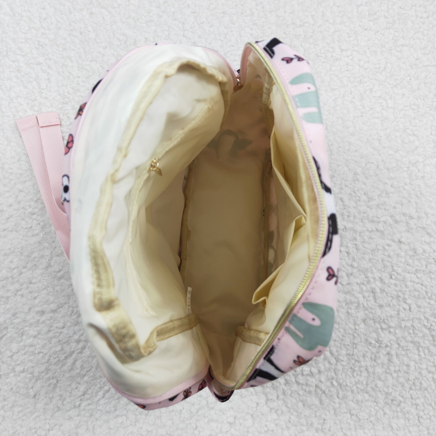 BA0036 Pink Highland Cow Western Boots Print Little Bag Bagpack
