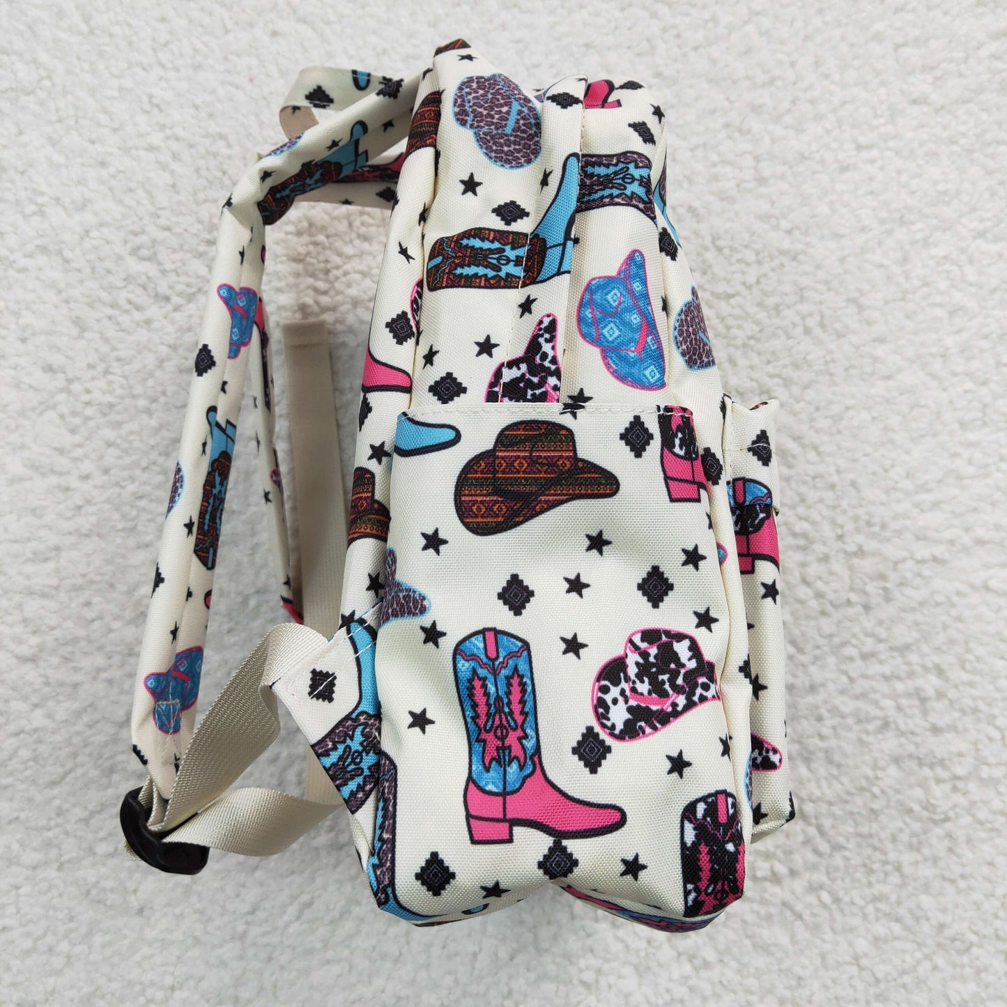BA0045 Cowboy Boots Western Print Little Bag Bagpack