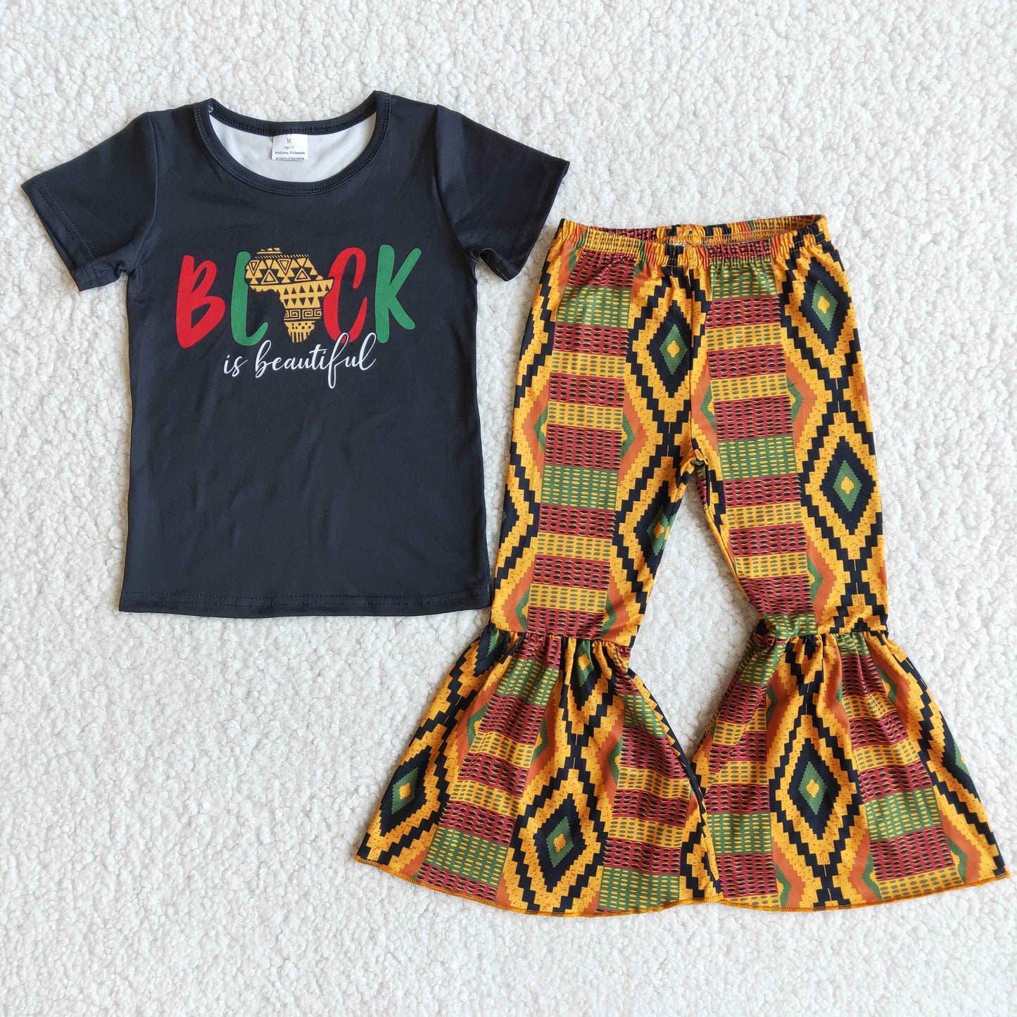 Clearance B7-16 Black History Month Aztec Design Baby Girls Outfits