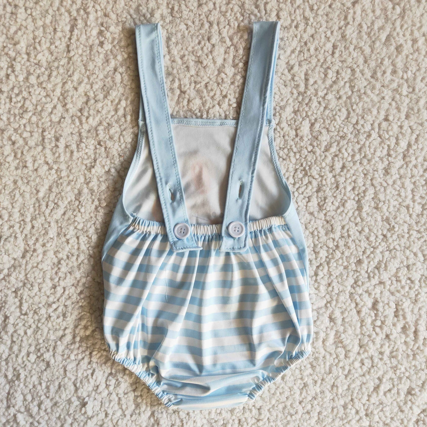promotion RTS B4-9 Easter Rabbits Blue Newborn Boys Sleeveless Romper