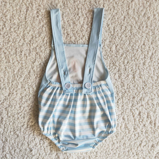 promotion RTS B4-9 Easter Rabbits Blue Newborn Boys Sleeveless Romper