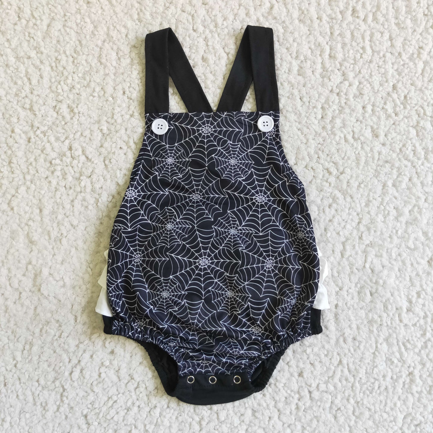 SR0075 Halloween Black Girls Short Sleeve Romper