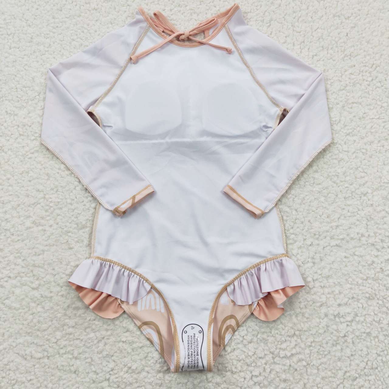 S0086 Pink Rainbow Girls Swimming Bathing Suits Swimsuits