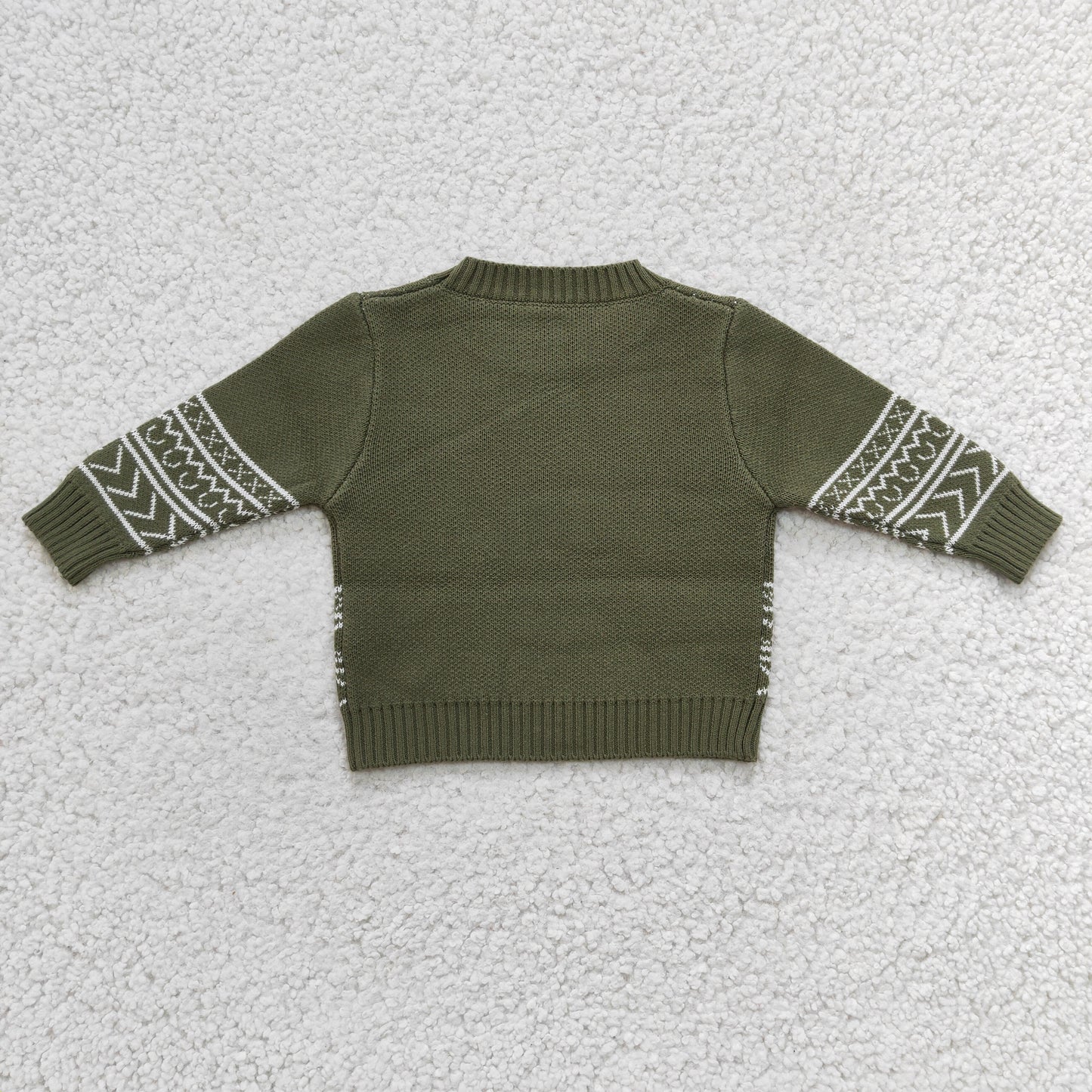 BT0178 Green Highland Cow Boys Long Sleeve Sweater