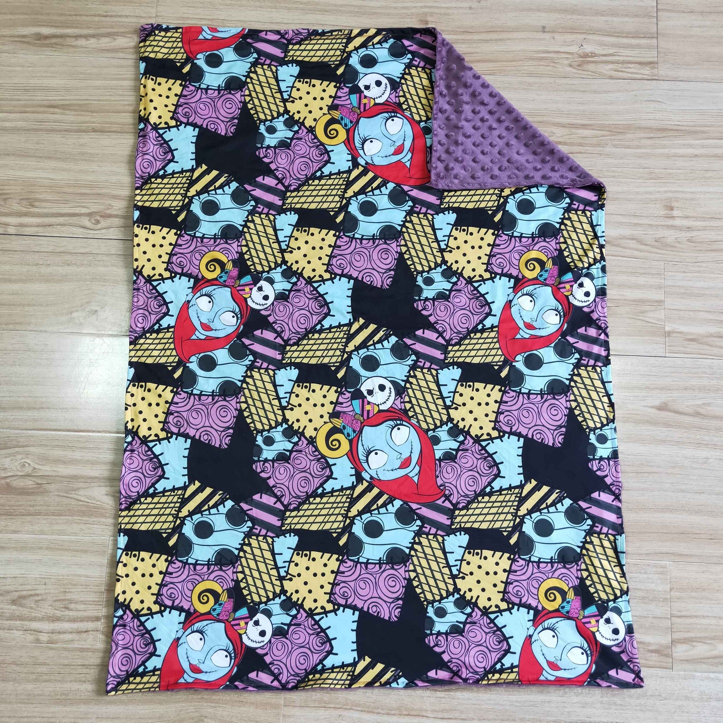 BL0025 Halloween Purple Cartoon Print Blanket