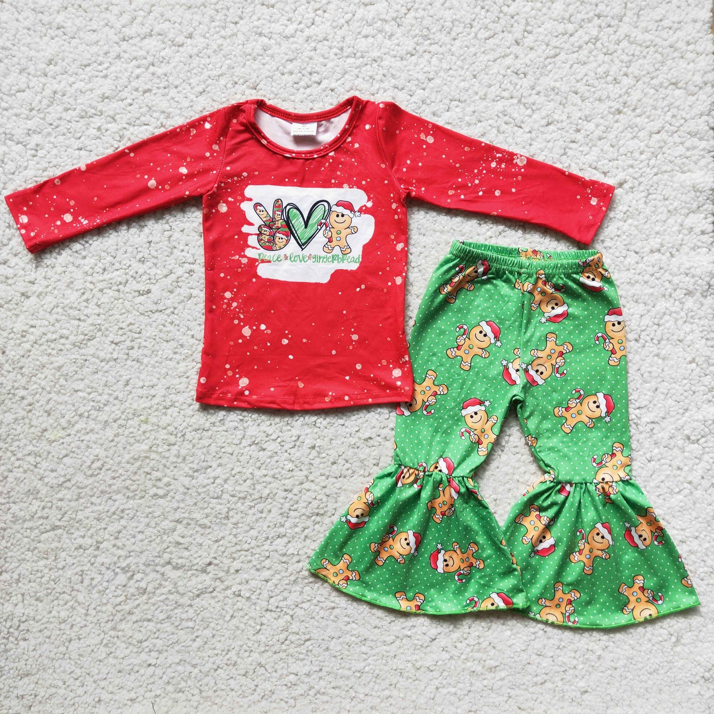 Clearance 6 C10-29 Peace Love Gingerbread Bleach Design Christmas Outfits