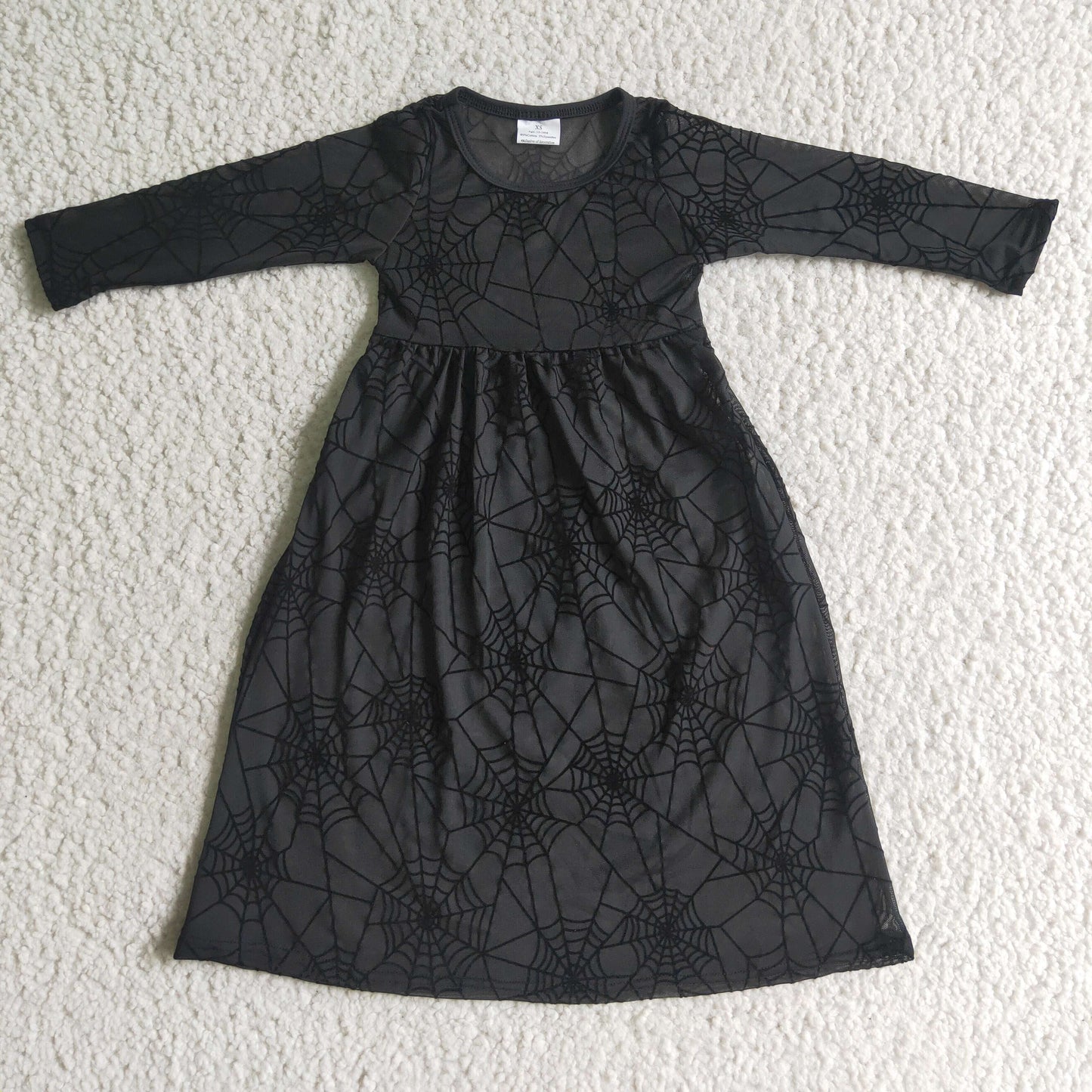 GBO0059 Black Lace Black Outfits 3pcs Girls Long Sleeve Dresses Short Sleeve Bummies Outfits