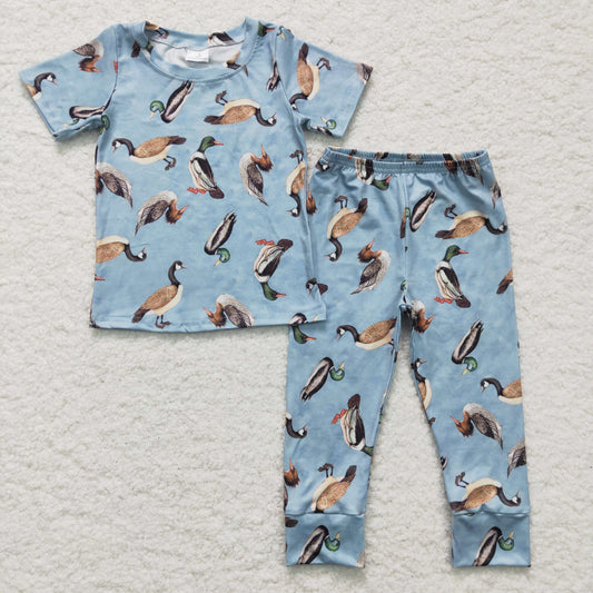 promotion RTS BSPO0042 Blue Duck Boys Short Sleeve Pants Outfits Pajamas