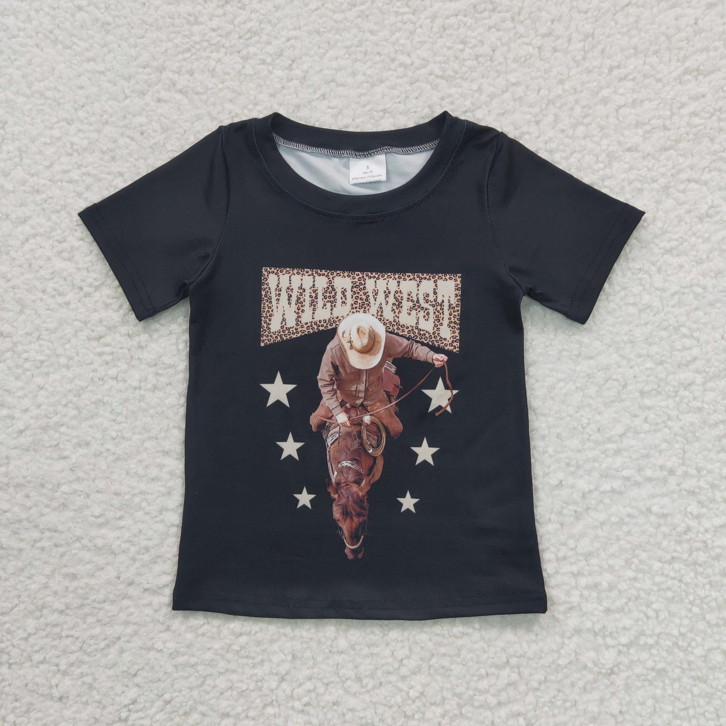 GT0152 Wild West Cowboy Girls Short Sleeve Top T-shirts