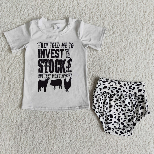 Farm Short Sleeve Leopard Print Bummies Set