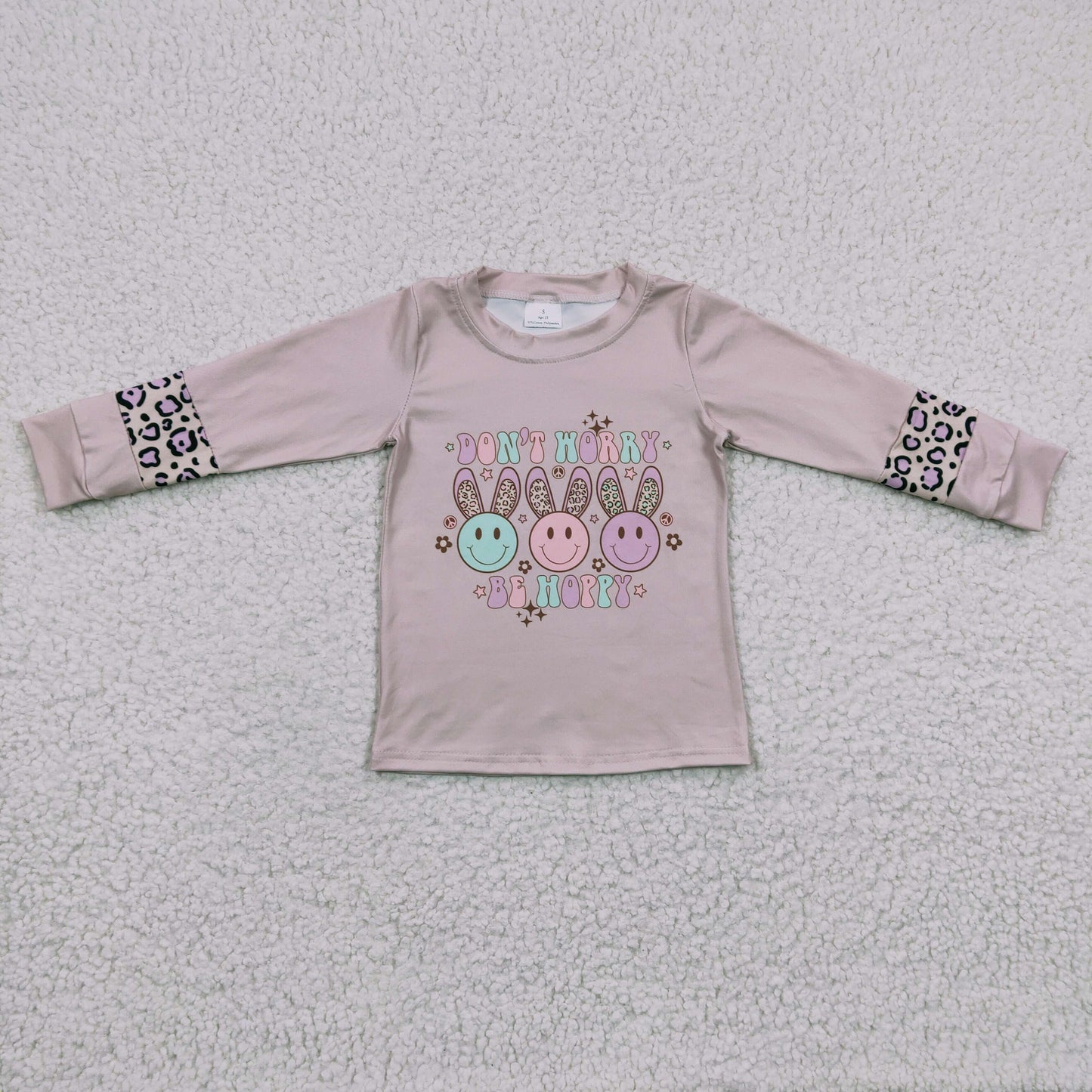 GT0103 Easter Rabbit Happy Girls Long Sleeve Top T-shirts