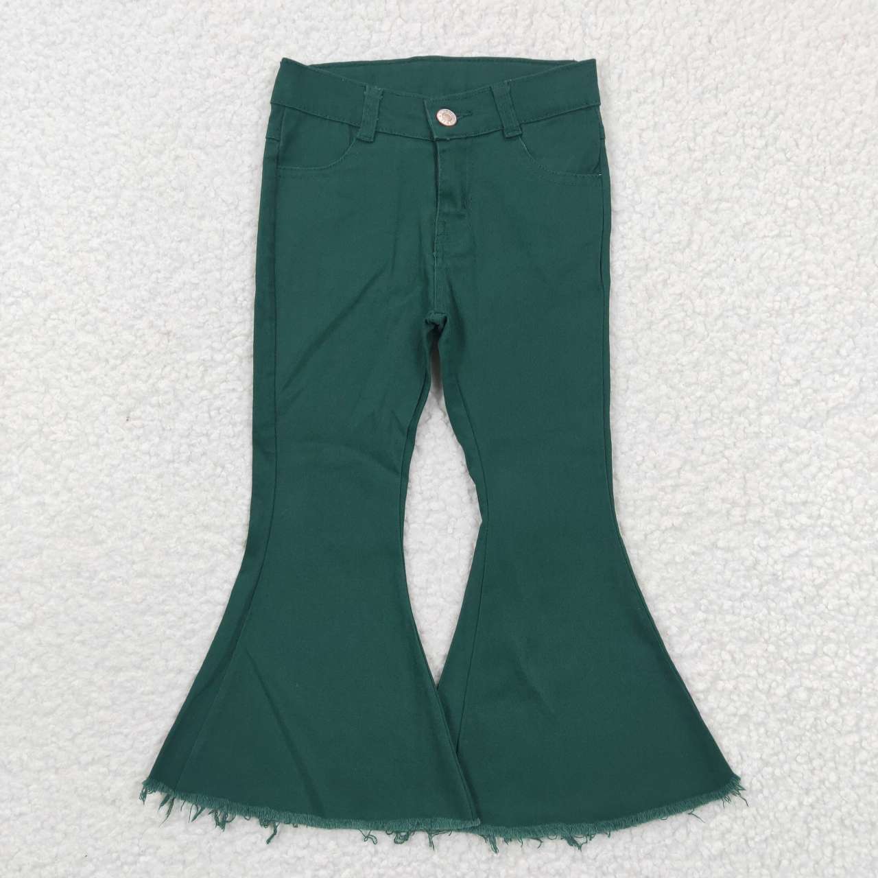 P0073 Green Bell Bottom Denim Jeans