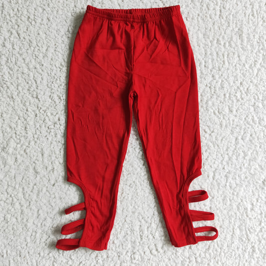 P0040 Red Girls Legging Long Pants