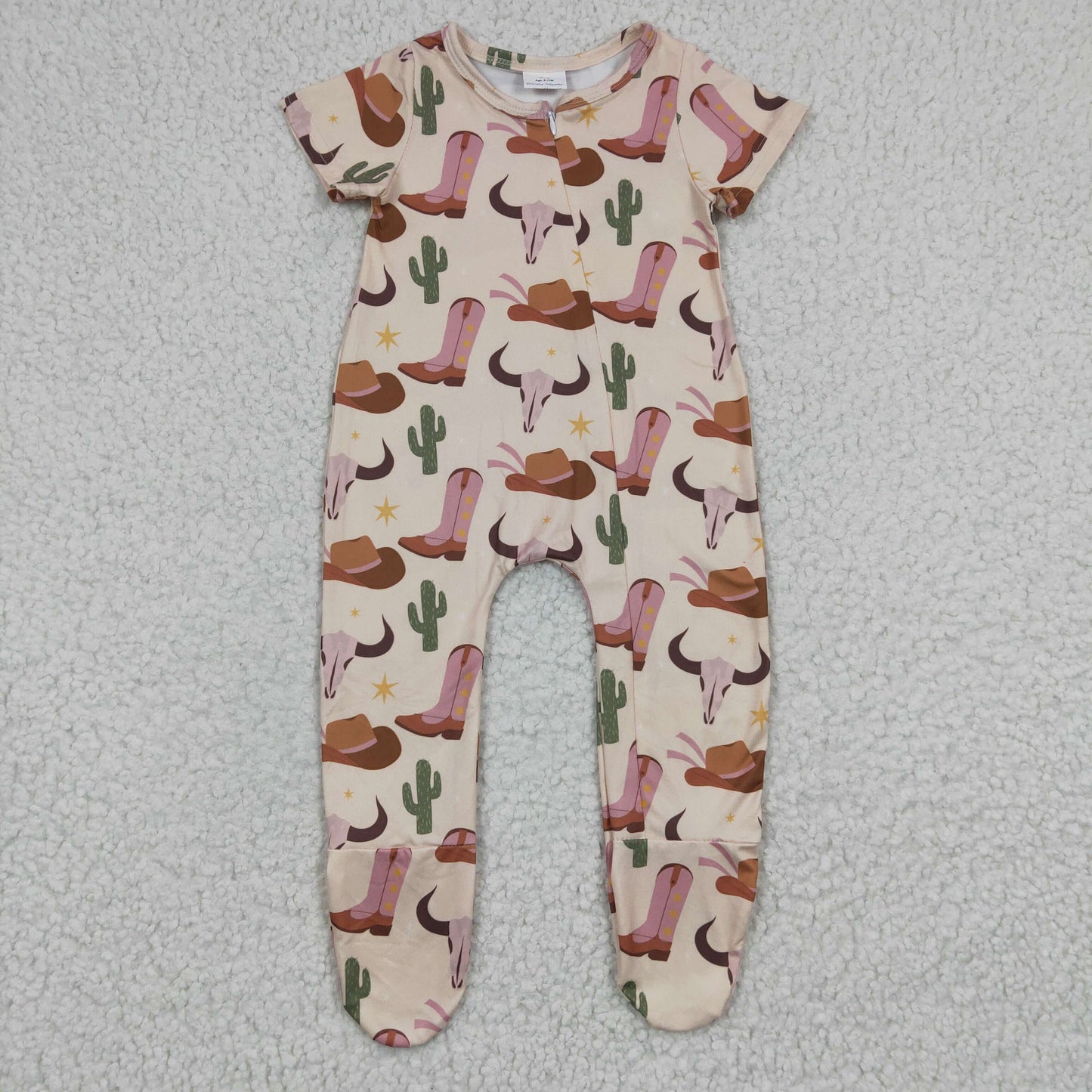 promotion RTS SR0192 Rodeo Cowboy Western Zipper Girls Long Sleeve Romper