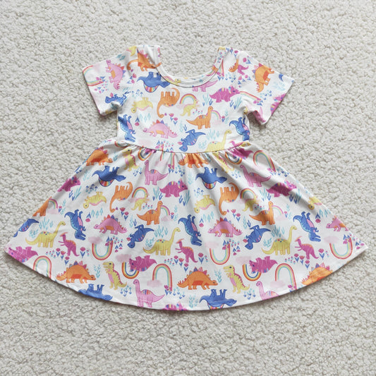 Clearance E3-13 Dinosaur Print Twirl Dress