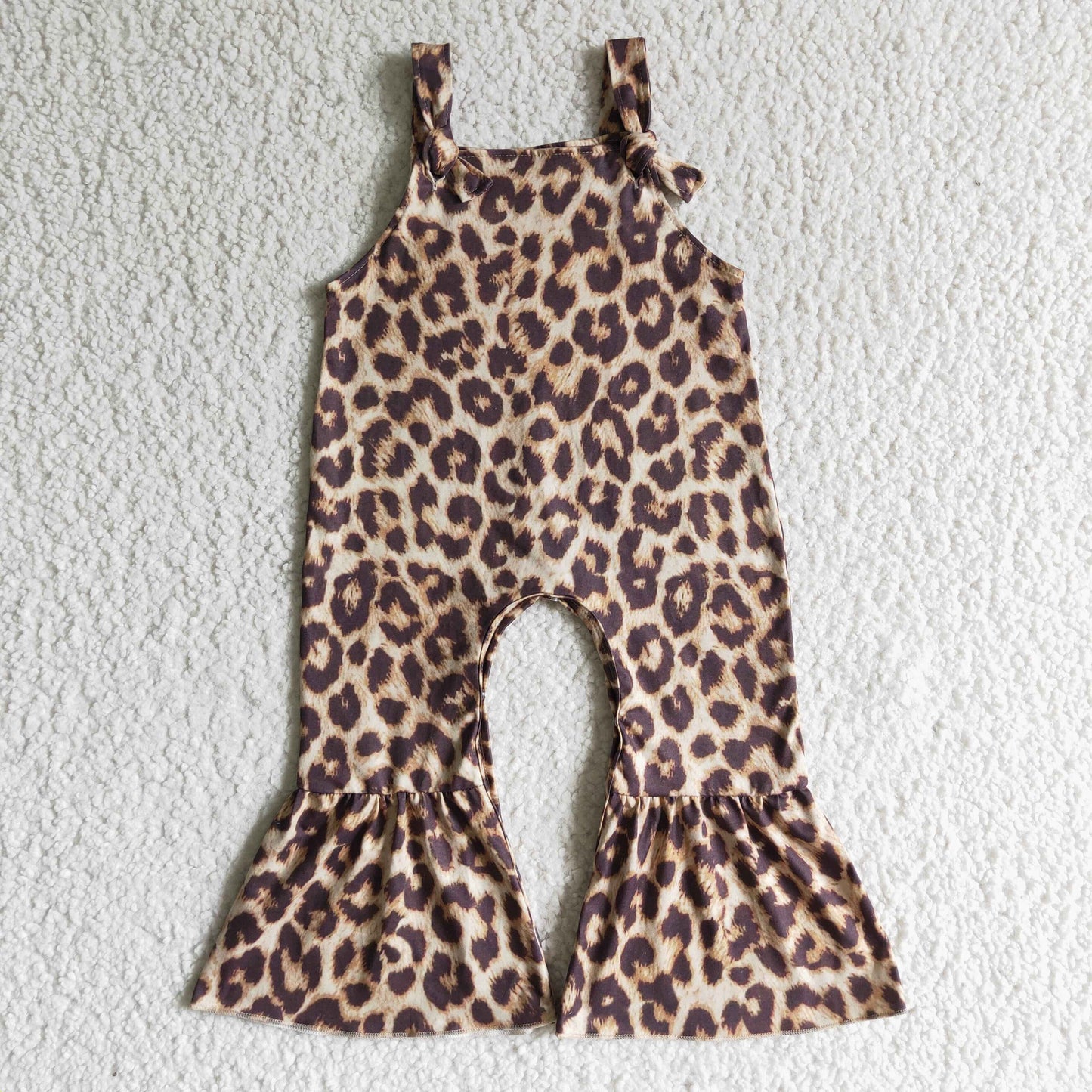 SR0087 Leopard Girls Sleeveless Jumpsuit Overall Pants