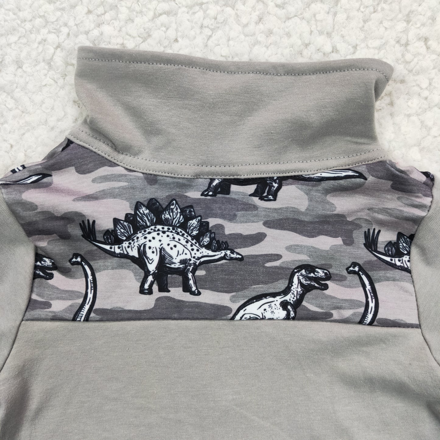 promotion BT0106 Grey Dinosaur Camo Boys Long Sleeve Top Collar Polo Pullover T-Shirts