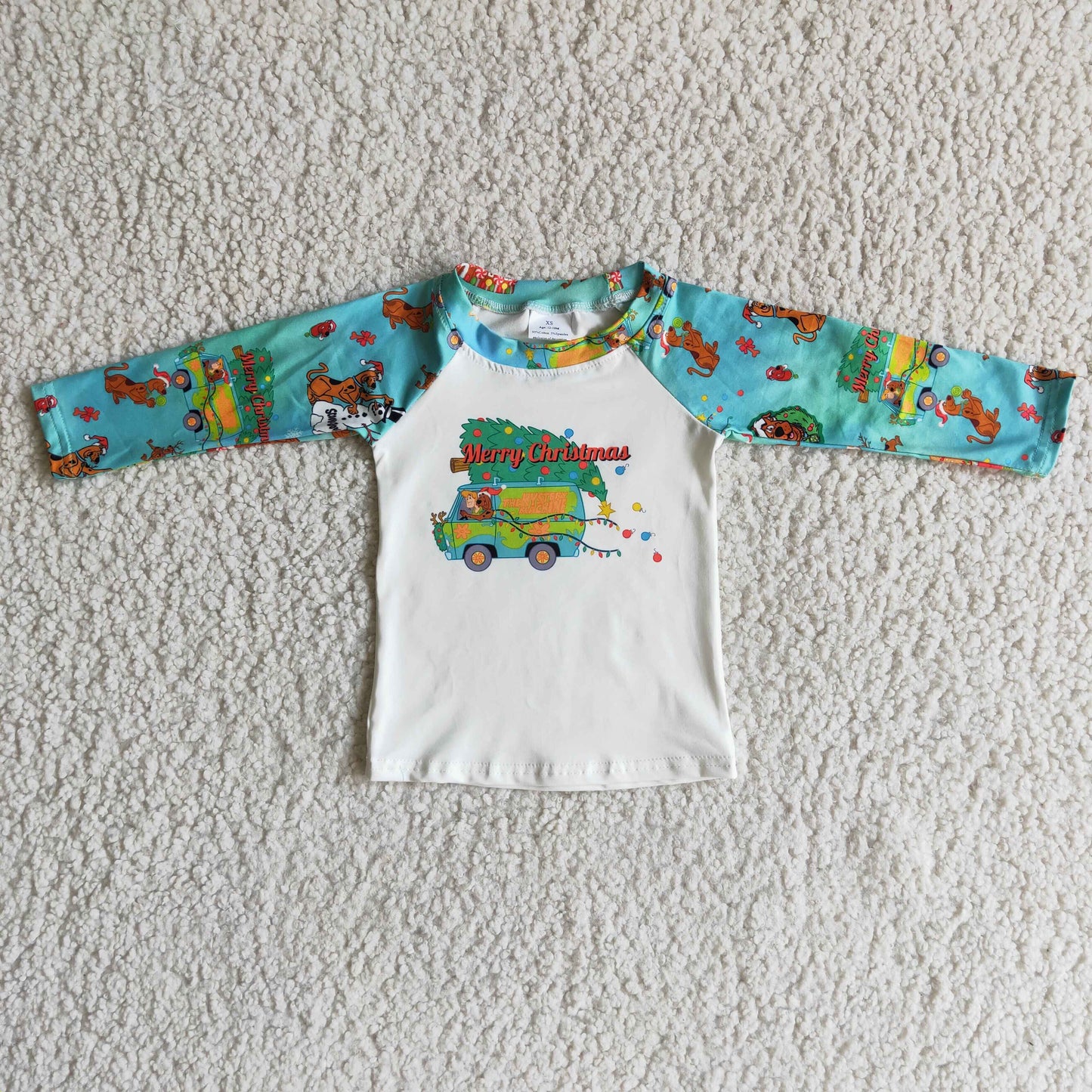 Christmas Raglan Long Sleeve Merry Christmas Casual Tunic Casual T-shirts
