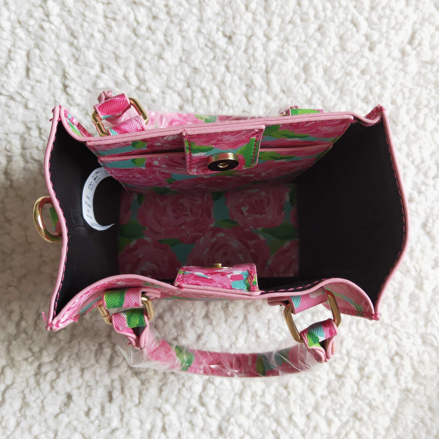 BA0024 Pink Floral Flower Print Little Bag Bagpack