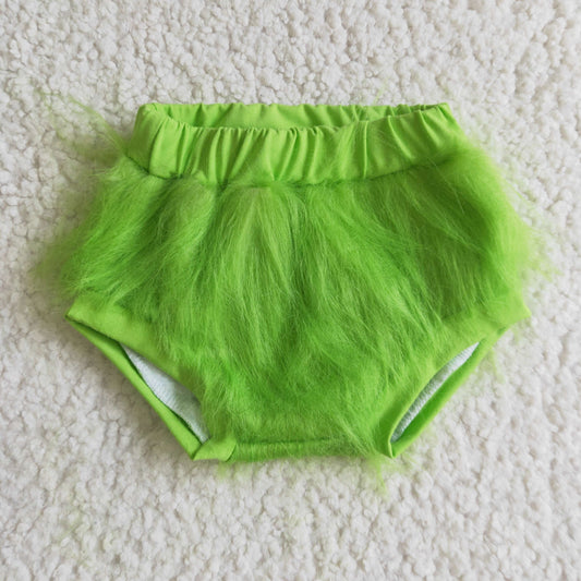 D4-2 Christmas Green Cartoon Tutu Tulle Bummies Ruffles Girls Shorts Pants