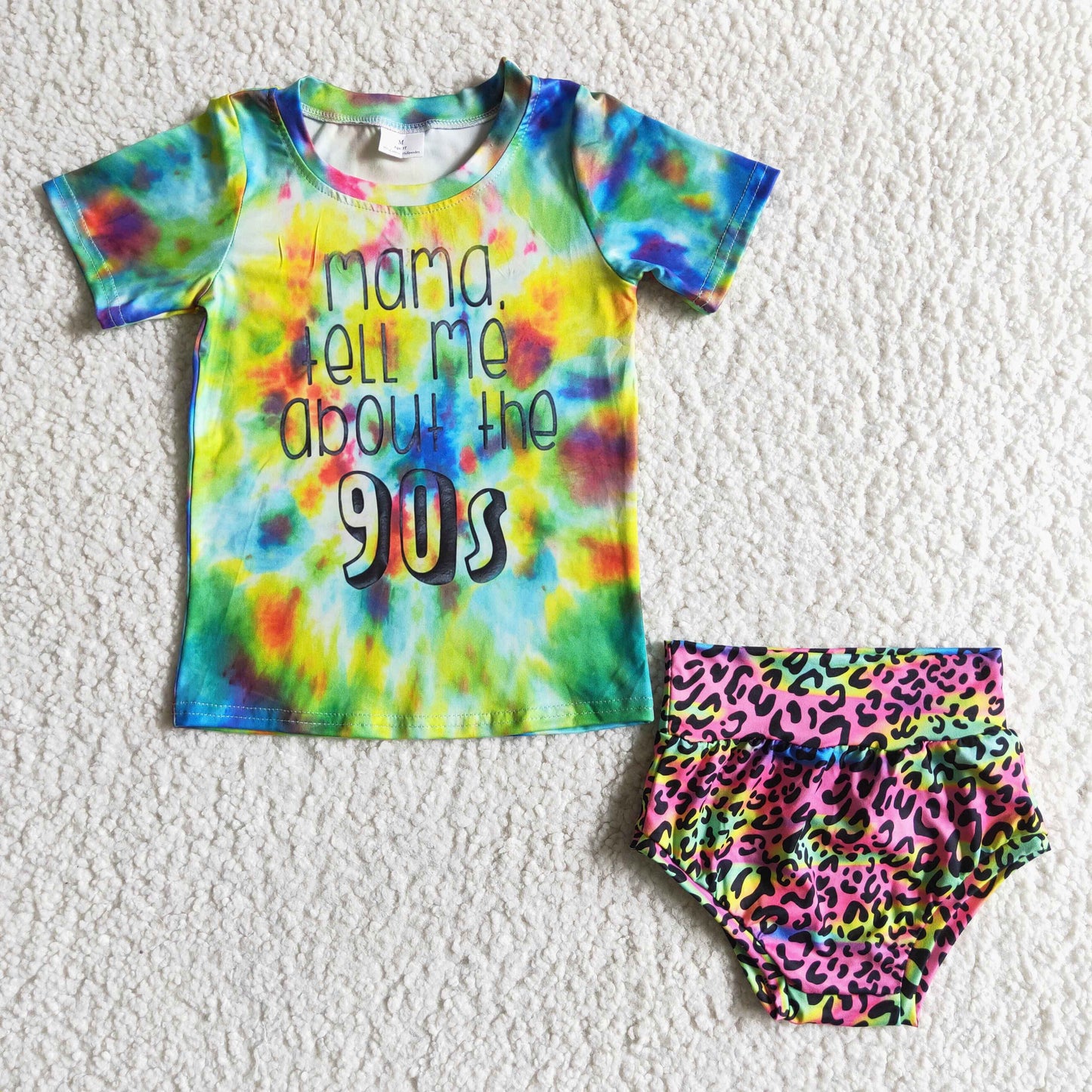 C14-30 Mama Tell Me About The 90's Girls Short Sleeve Bummies Outfits