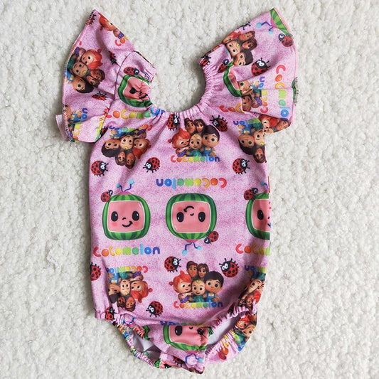 promotion RTS A1-4 Pink Cartoon Girls Swimming Bathing Suits Swimsuits