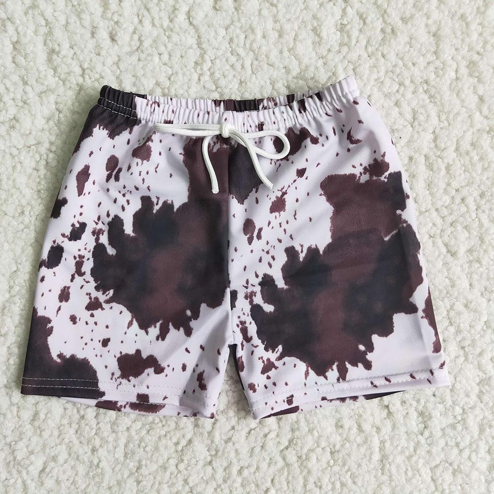 C13-12 Cow Print Boys Bathing Suits Swimsuits Swimming Trunks
