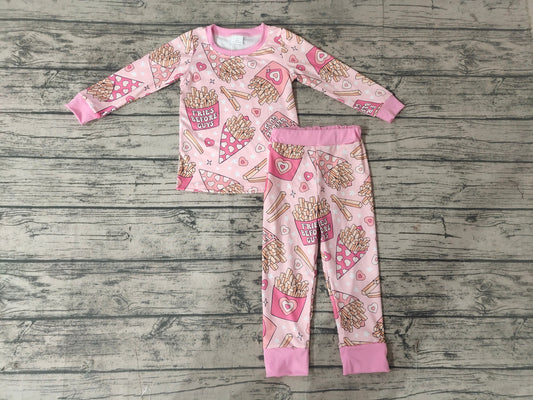 Valentine Fries Pink Baby Pajamas