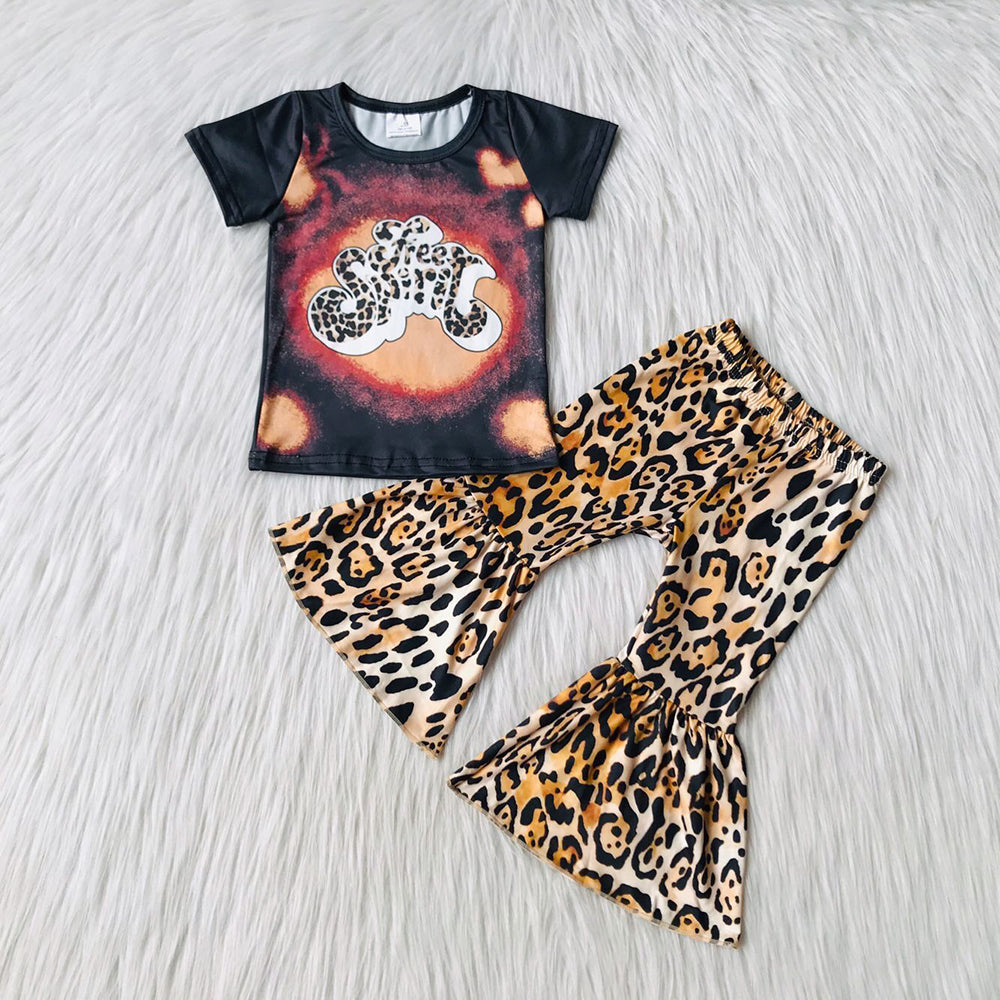 Smart Leopard Print Bell Pants Girls Outfits