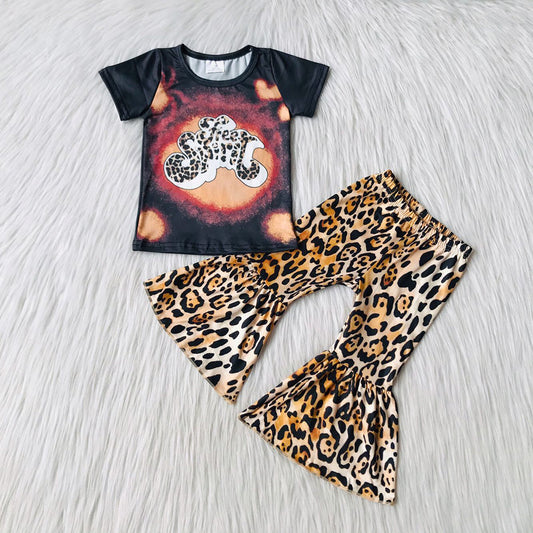 Smart Leopard Print Bell Pants Girls Outfits