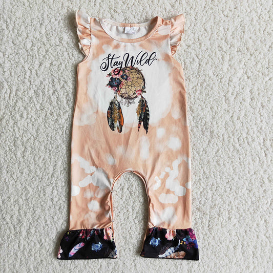 promotion RTS D3-17 Stay Wild Baby Girls Short Sleeve Romper