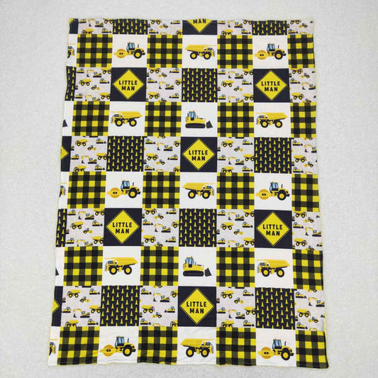 BL0101 Black Yellow Truck Cartoon Print Blanket