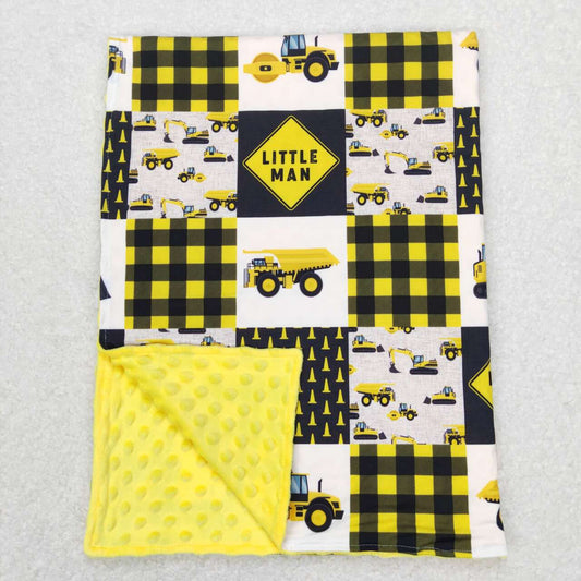 BL0101 Black Yellow Truck Cartoon Print Blanket