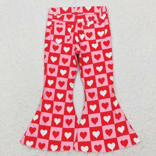 P0324 Love Valentine Girls Bell Pants Denim Jeans