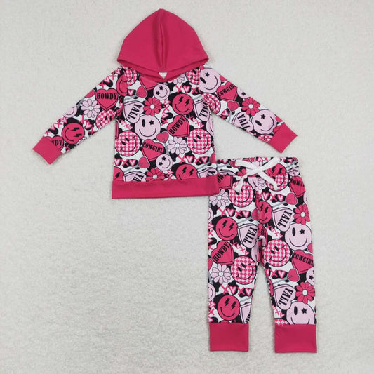 GLP1126 Valentine Pink Love Howdy Girls Long Sleeve Hoodies Outfits