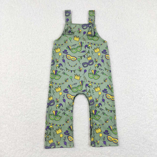 SR0601 Mardi Gras Purple Yellow Green Girls Short Sleeve Romper