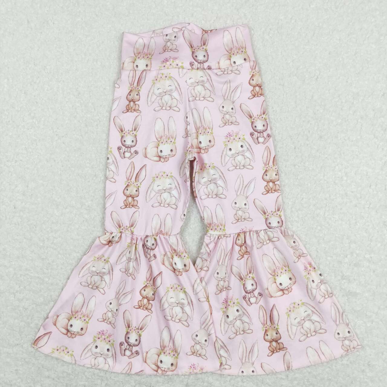 P0387 Easter Pink Rabbit  Baby Girls Long Pants