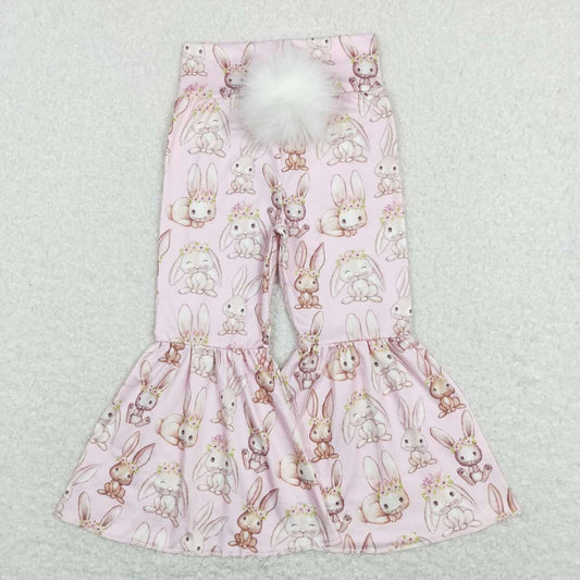 P0387 Easter Pink Rabbit  Baby Girls Long Pants