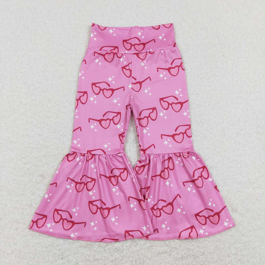 P0365 Valentine love pink Girls Legging Long Pants Bell Bottom