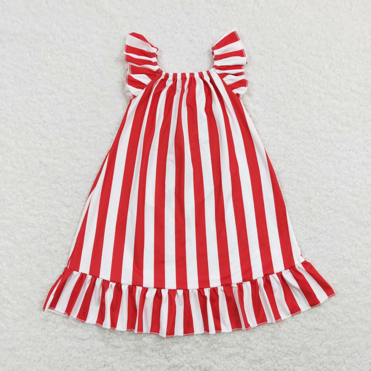 GSD0675 4th Of July Red Stripes Blue Star Girls Short Sleeve Dresses